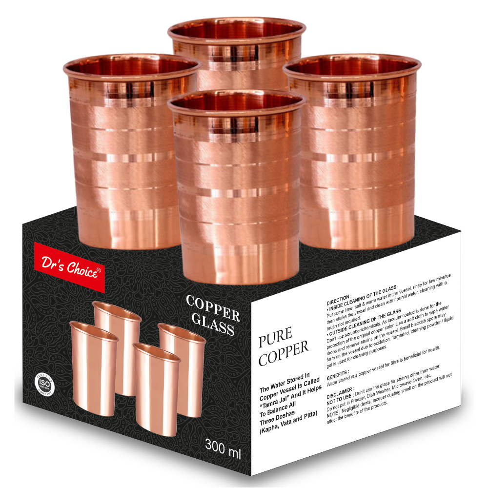 Dr's Choice Pure Copper Classic-Touch Glass Set of 4Pc - Image 2