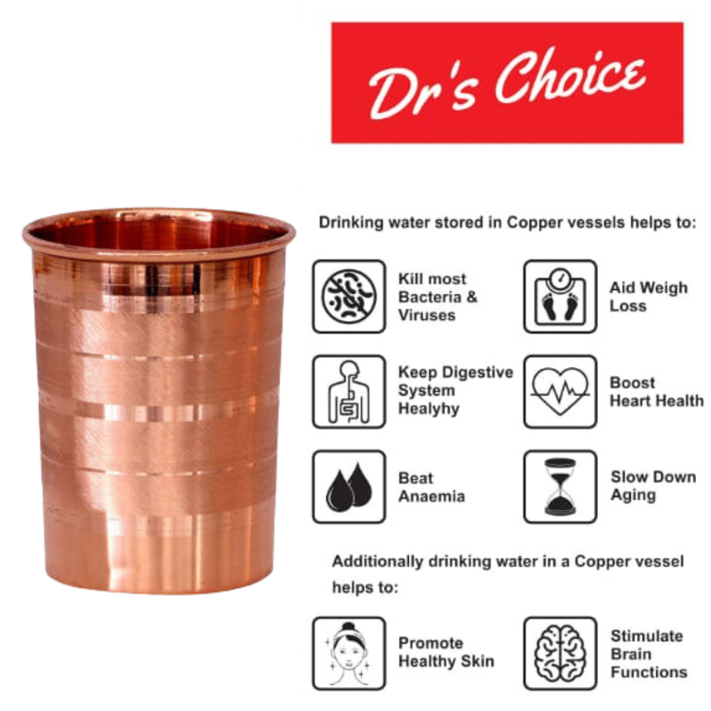 Dr's Choice Pure Copper Classic-Touch Glass Set of 4Pc - Image 4