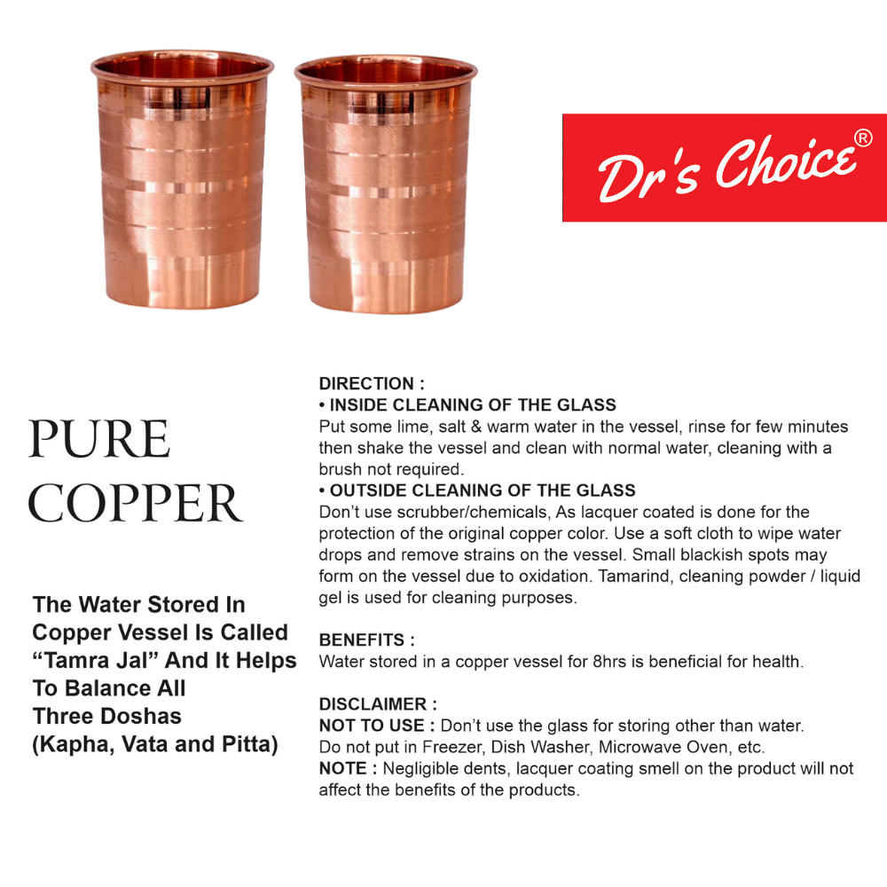Dr's Choice Pure Copper Classic-Touch Glass Set of 4Pc - Image 5
