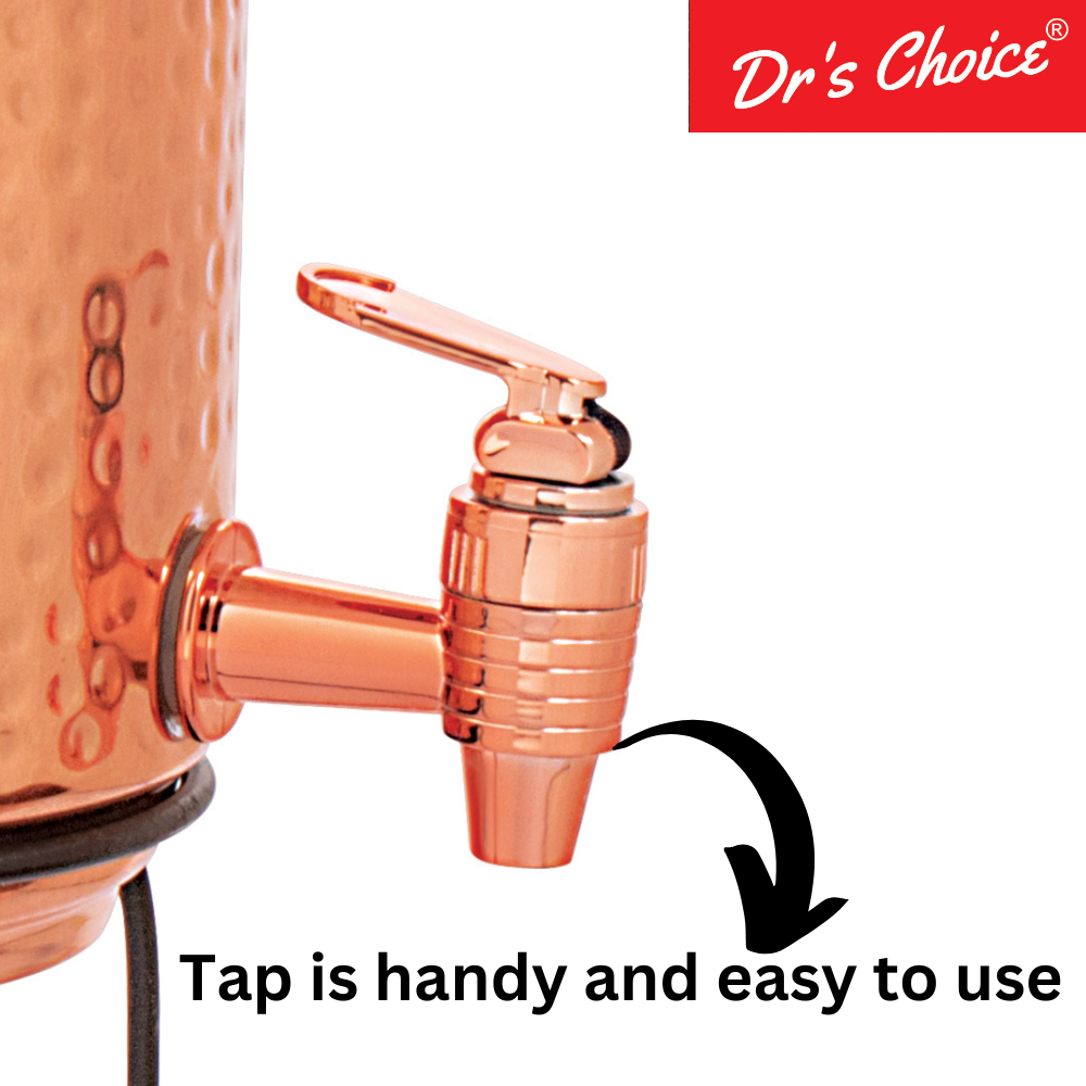 Dr's Choice Copper Water Matka Pot 5 Ltr with Stand & Glass - Image 7